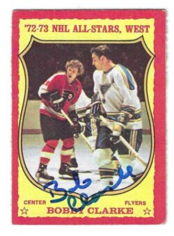 Autographed Bobby Clarke 1973-74 O-Pee-Chee Hockey Card #50